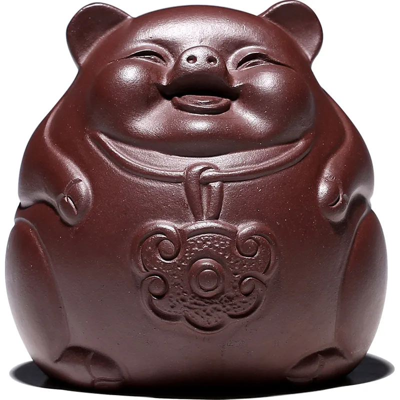 |Furnishing articles GuYue hall yixing purple sand tea pets play kung fu tea accessories can raise plutus copper pig