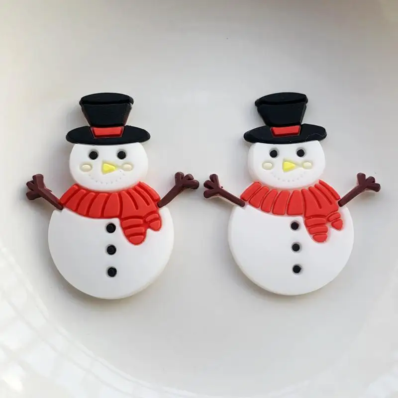 DIY15pcs mobile phone PVC flat back clothes decorations Christmas snowman scrapbook embellishments Bag shoes embellishment