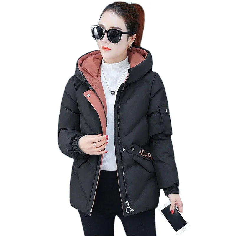 

Winter Women Jacket Hooded Cotton Padded Female Coat Nice Pop High Quality Warm Outwear Womens Parka Female Down Cotton Jackets