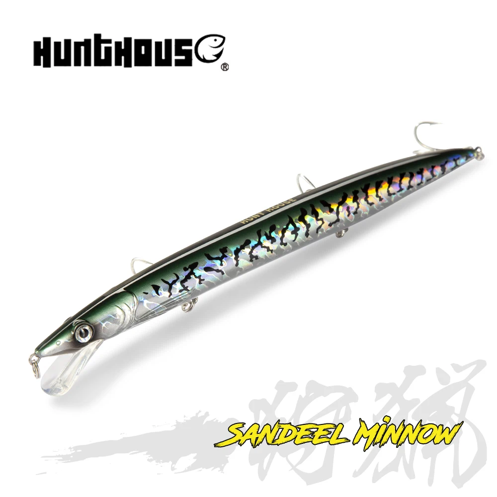 Hunthouse-Sandeel Jerk Minnow Fishing Lures, Fundição Longa, Isca Flutuante, Jerkbaits, Pesca, LW402, 143mm, 173mm, 208mm