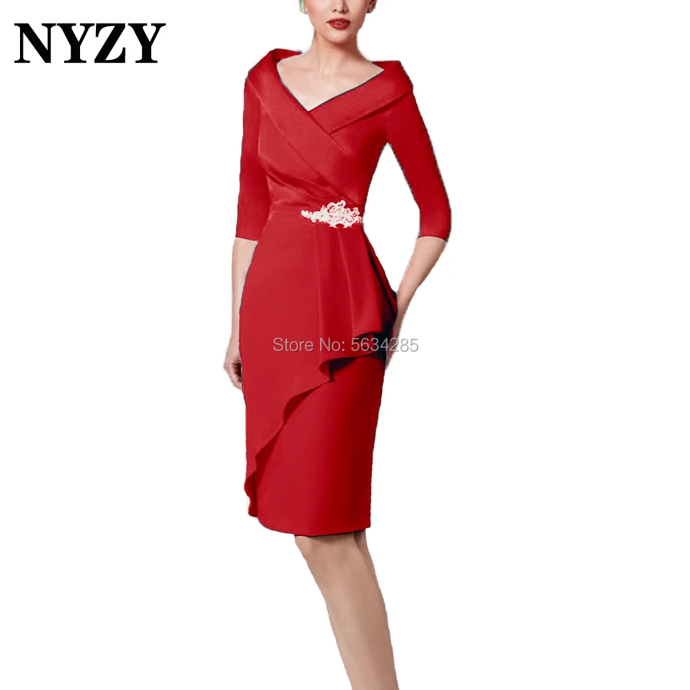 VINTAGE ซาตินสีม่วงสั้นชุดเจ้าสาวแขน 2020 NYZY M255 ชุดปาร์ตี้งานแต่งงานสวมใส่ Robe ค็อกเทล