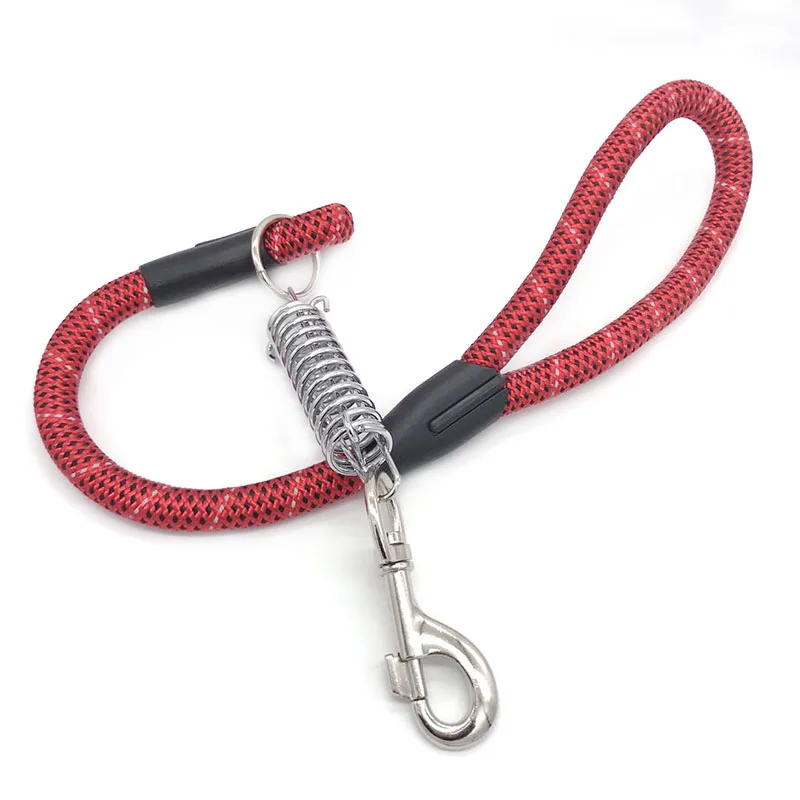 Reflective Dia. 1.8cm Length 60cm Nylon Dog Leash Super Strong Dog Collar For Medium Large Dogs with Spring Anti Pull Leash