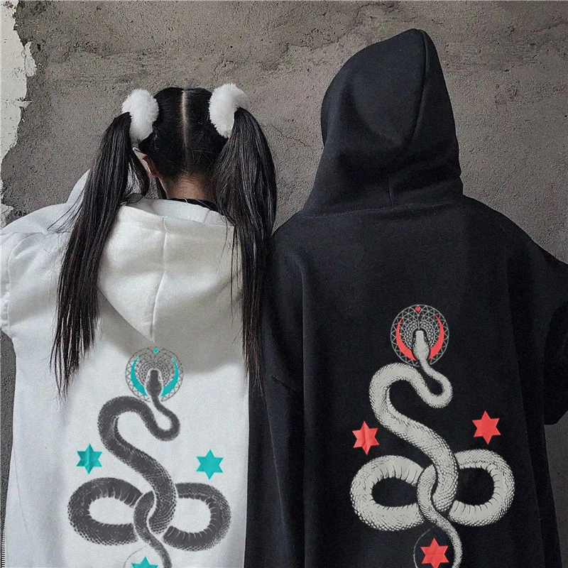 Oversized top goth punk hoodie retro print hoodie women Japan Harajuku hoodie Harajuku clothing couple shirt summer hoodie