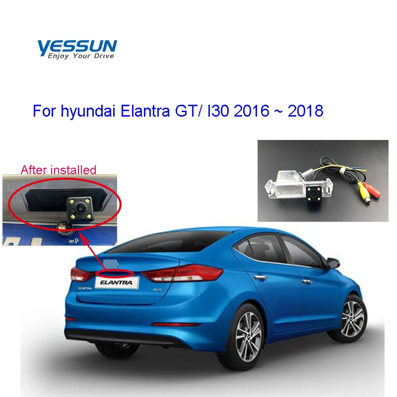 

Yessun car Rear camera For hyundai Elantra GT/ I30 2016 2017 2018 CCD Night Vision Backup parking camera/license plate camera