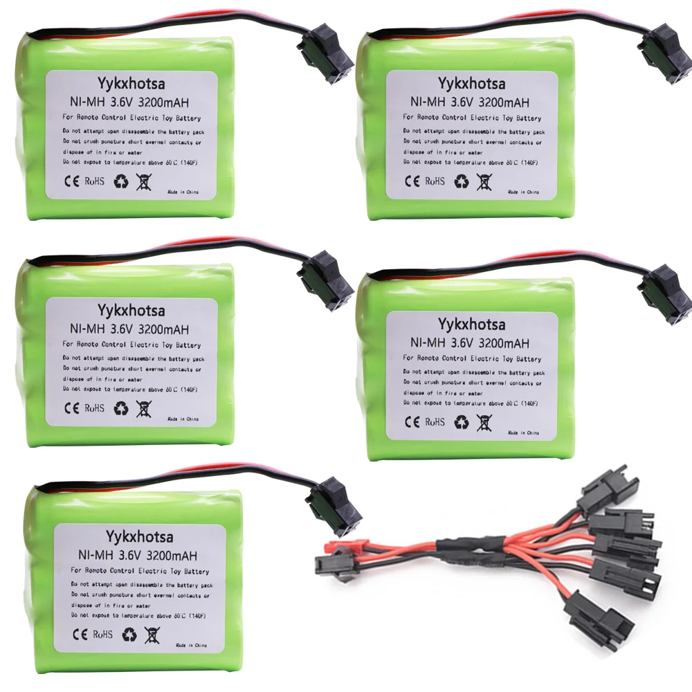 

3.6V NiMH Battery M model with cable For Rc toy Car Tank Trains Robot Boat Gun Ni-MH AA 3200mah 3.6V high capacity NI-MH Battery