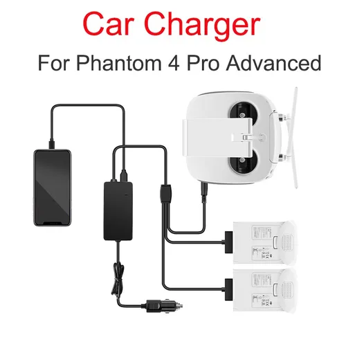 Cargador de coche 3 en 1 para DJI Phantom 4, batería de Dron profesional avanzada, Control remoto, cargador de vehículo de viaje inteligente portátil