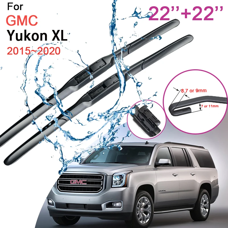 

Car Front Windshield Wiper Blades for GMC Yukon XL 2015 2016 2017 2018~2020 Frameless Durable Rubber Snow Scraping Accessories