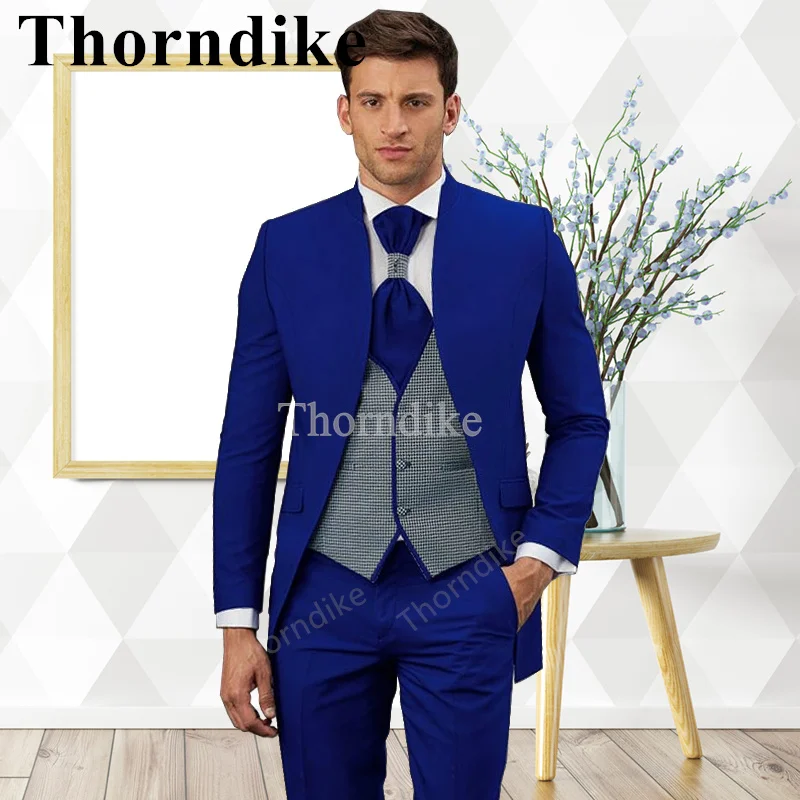 Thorndike novo produto expressar houndstooth colete masculino na moda terno personalizado formal casamento terno moda elegante 3-pcs