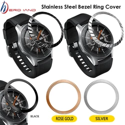 Moldura de metal anel caso para samsung galaxy watch 46mm/42mm gear s2 s3 frontier moldura estilo quadro casos capa proteção pulseira