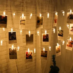 10/20 Lamp Photo Clip LED Battery Powered Garland Light Wedding Decoration for Home Baby Shower Party Decoration Garland Natal