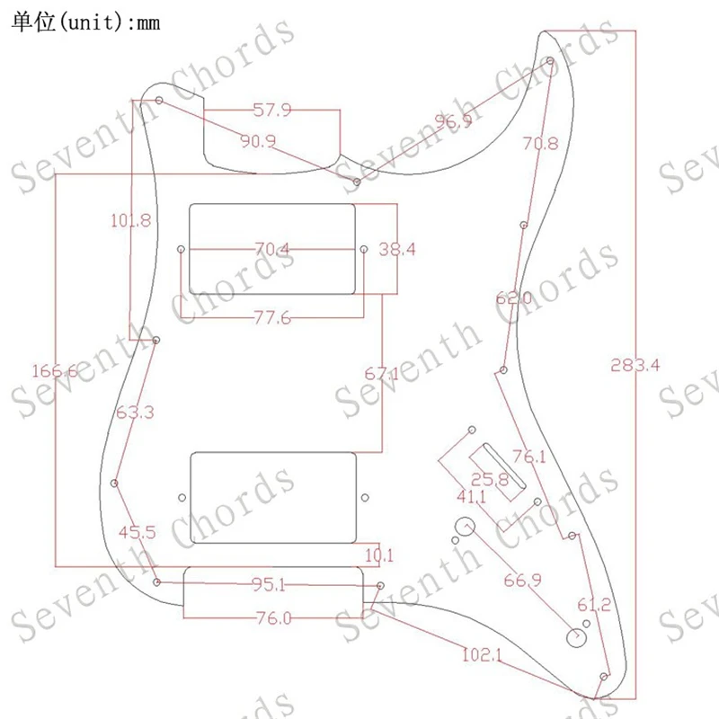 3 Ply HH Elektrische Gitarre Gitarre Schlagbrett Scratch Platte PickGuard Anti-scratch Platte Mit Schraube 2pot Montieren Loch gitarre Teile – Detail 6