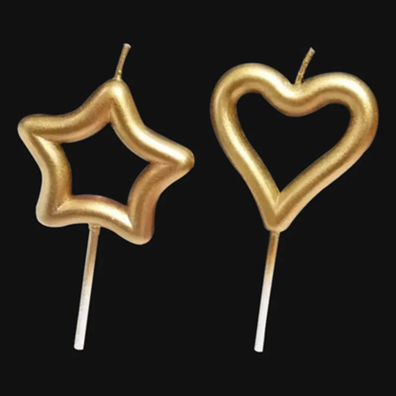 เด็กเทียนวันเกิด Gold-Plated วันเกิด Love Star โรแมนติกงานแต่งงานครบรอบเค้กเบเกอรี่ผลิตภัณฑ์