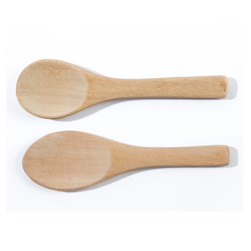 1000Pcs/lot No Paint Natural Wooden Honey Spoon Kitchen Cooking Teaspoon Condiment Utensil Coffee Kid Ice Cream Tableware Tool