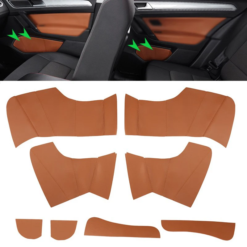 Microfiber Leather Door Slot Cover For VW Golf 7 2014 2015 2016 2017 2018 Interior 8pcs Car Door Panel Slot Cover Sticker Trim