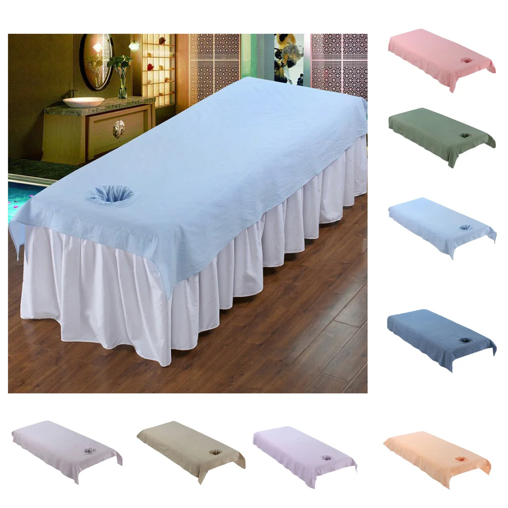 Professional Breathable Washable Cotton Massage Table Bed Fitted Pad Cover Sheet 8 Colors 200x120cm