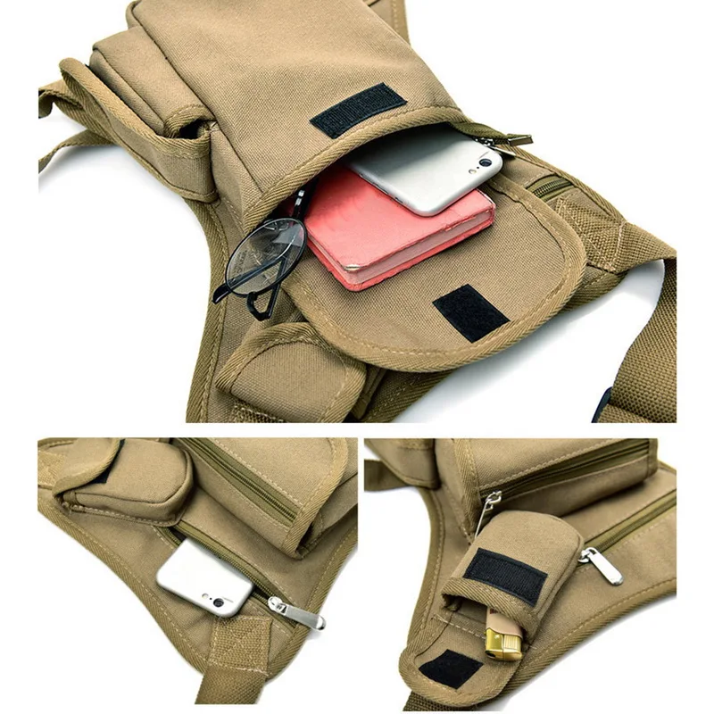 Men Canvas Drop Leg Bag Waist Casual Pack Belt Hip Bum Military Travel Multipurpose Messenger Shoulder Bags Cycling Tactical Bag