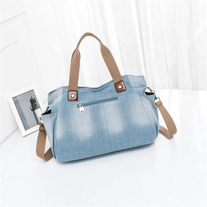2023 New High Quality Women Denim Shoulder Bags Large Size Handbags For Women Casual Multi-functional Tote Drop Shipping