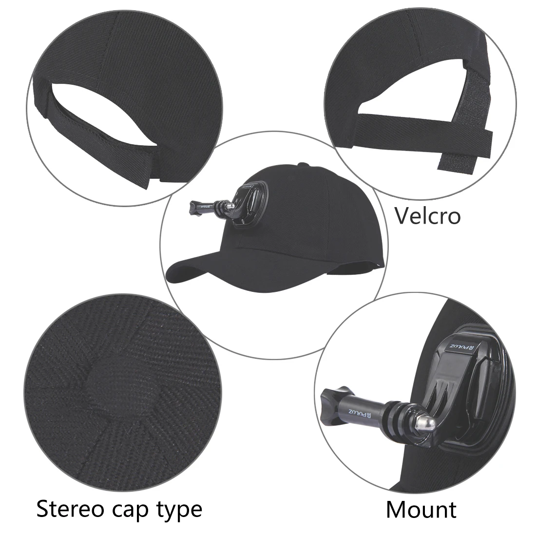 New Baseball Cap with Mount Holder Universal Base Adaptor Accessories for Gopro Hero 10 9 8 7 6 5 DJI OSMO Sjcam Action Cameras