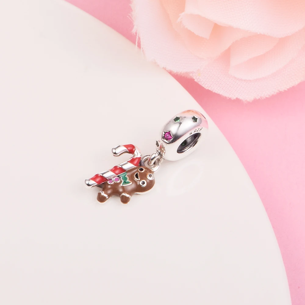 Friends 100% Real Silver 2021 Trend Logo Dangle Pendant Winter Girl Snake Chain Bracelets Beads S925 Sterling Jewelry Charm