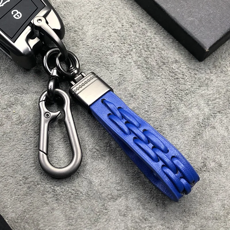 Luxury Gift Key Chains Rings Holder Braided Rope Men PU Leather Car Keychain Durable Vintage High Quality Fashion Keyring Auto