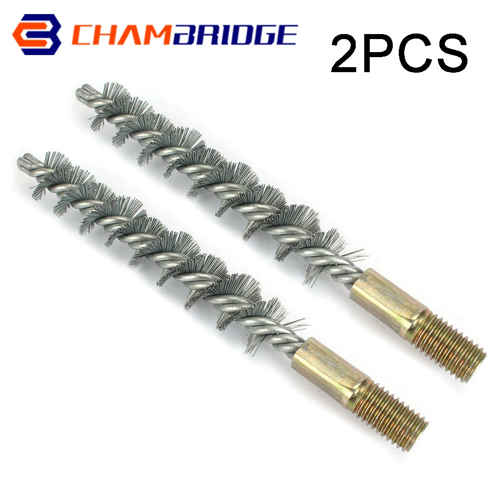 Thread Wire Brush Metal Handle 18/22/25/32/40/50/65/75mm Brush Working Stainless Steel Wire Pipe Tube Cleaning Chimney Brush Kit