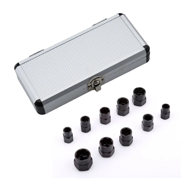 10Pcs Screw Extractorสว่านBitsชุดเสียหายBolt Nut Screw Remover Extractorสว่านBitsชุดสกรูextractor