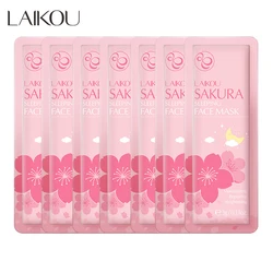 7pcs LAIKOU Sakura Face Mask Ration Pack Facial Sleeping Cream Mask No Washing Moisturizing Nourishing Skin Firm Beauty FaceCare