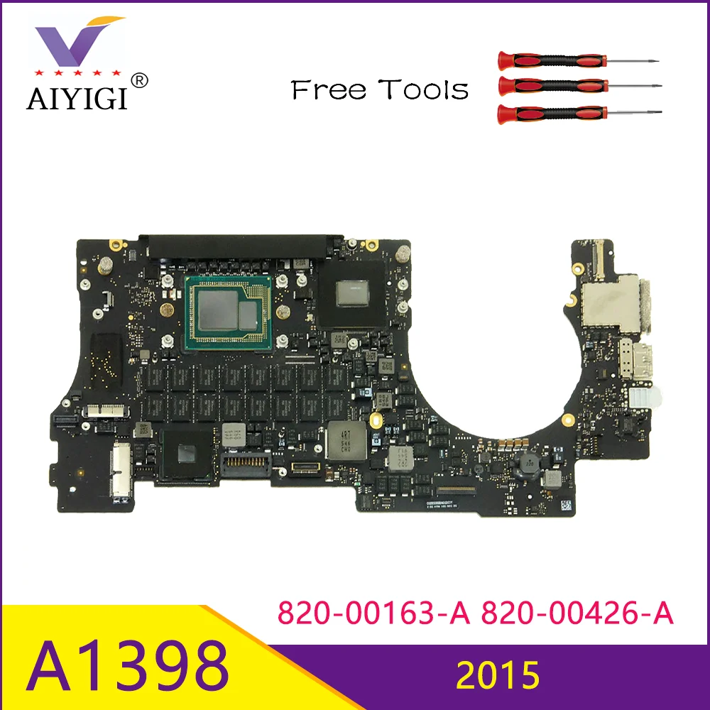 

Original A1398 Motherboard 820-00138-A 820-00163-A 820-00426-A for Macbook Pro Retina 15" Logic Board Core i7 16GB 2015 year