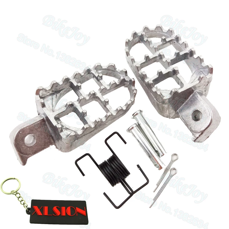 Aluminum Silver Footrest Foot Pegs Footpegs For Pit Dirt XR50R CRF 50cc 70cc 80cc CRF100F Motorcycle Motocross