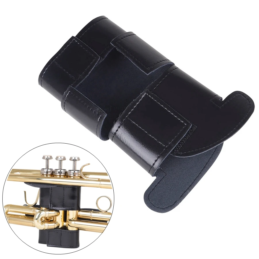 Trumpet Hand Grip Protective Cover Case Black PU Leather Soft and Durable Musical Wind Instruments Accessories