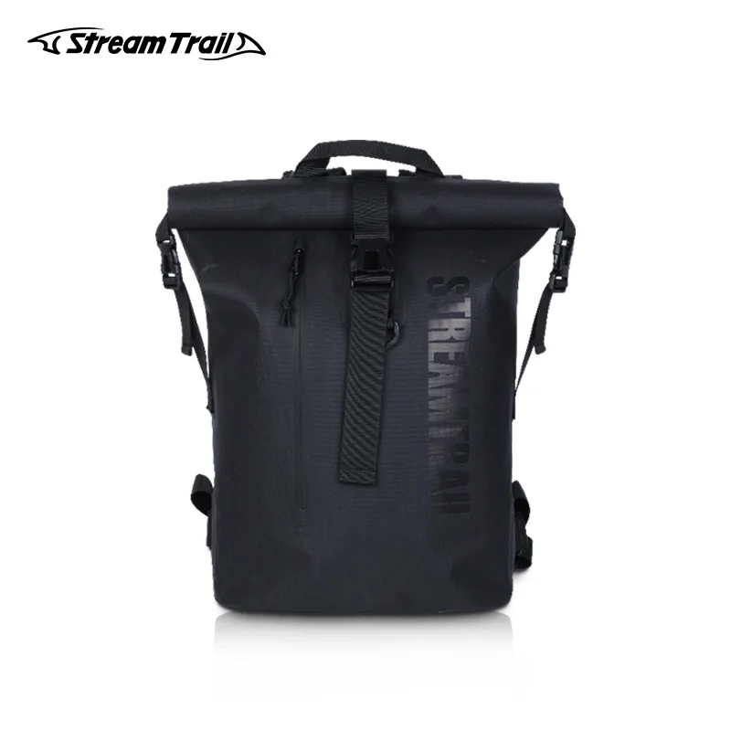 Stream Trail Waterproof Bag Kuzo 20L Backpack Outdoor TPU Lightweight Water Resistance Heavy Duty Roll-Top Closure Padded Back