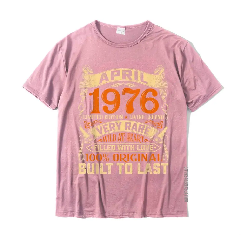 T-Shirt homme et femme, estival et humoristique, avec décorations, pour 45 ans, avril 1976