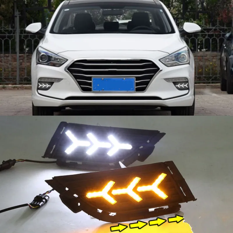 For Hyundai MISTRA 2017 2018 2019 Daytime Running Light fog Lamp DRL Day Light Front Bumper Fog Light foglight