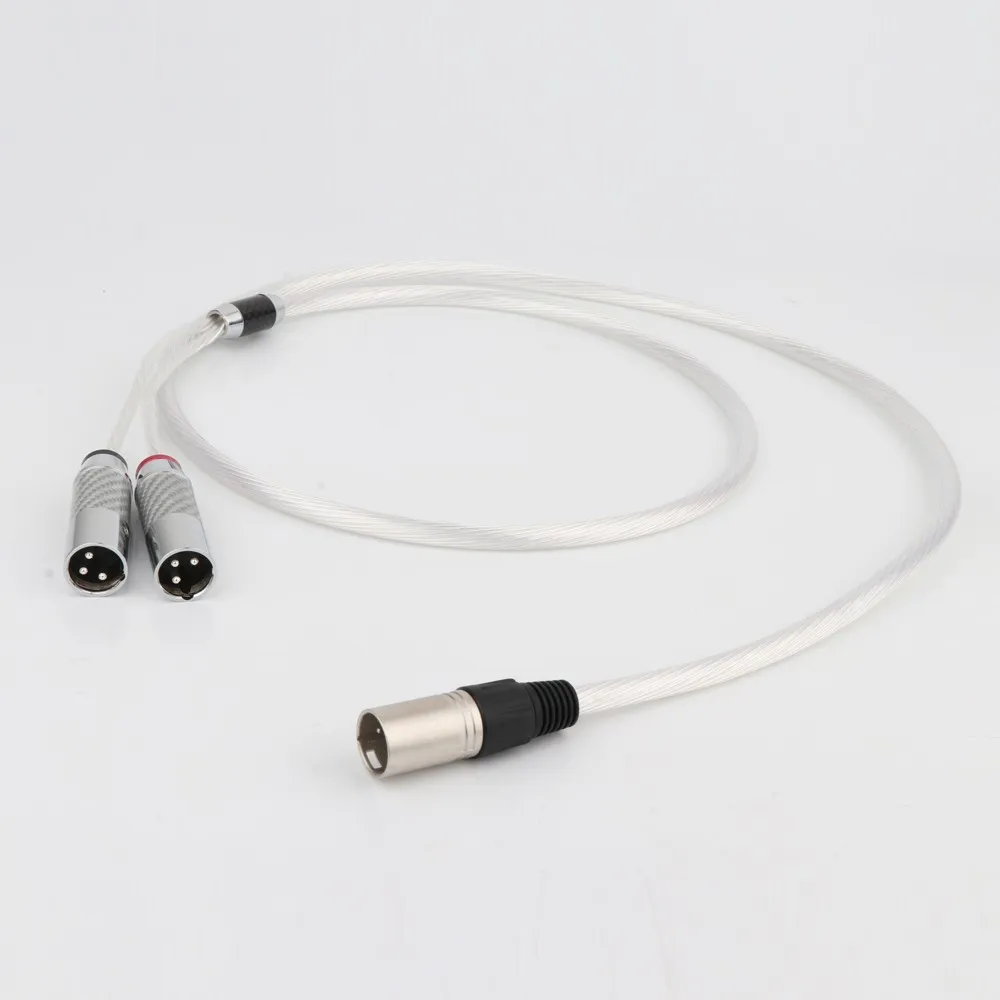 

Preffair X402EL 11Cores OCC Silver Plated Audio Cable 4-Pin XLR Male to 2x 3-Pin XLR Male Balanced cable Headphone Audio Adapter