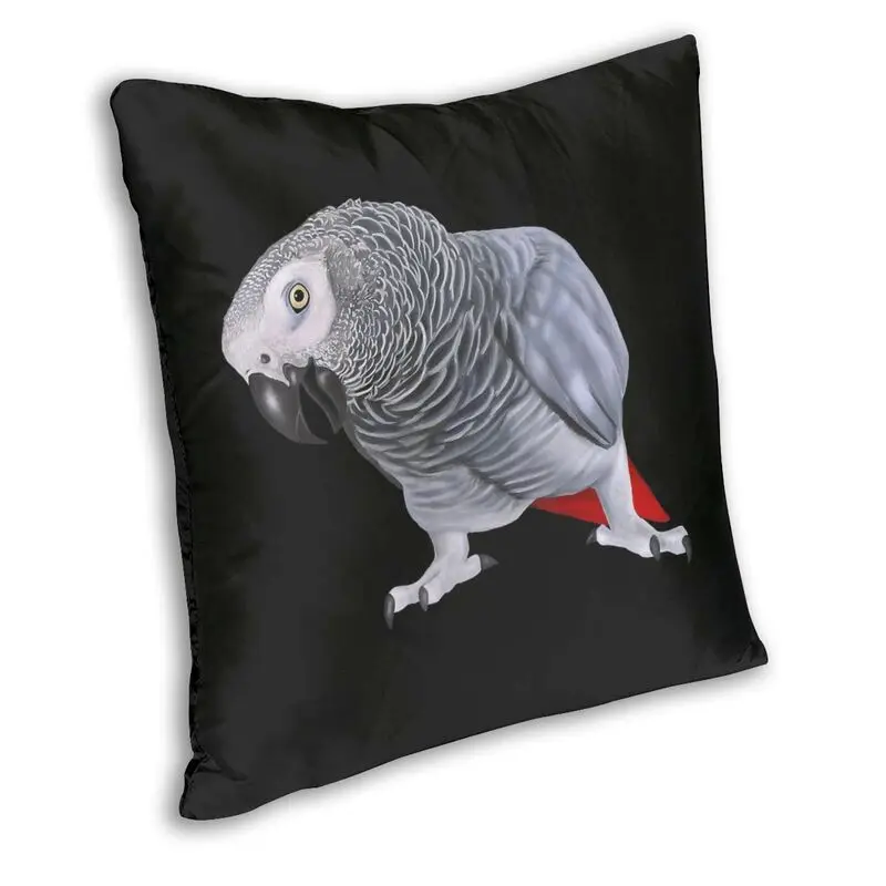 African Grey Parrot Bird Cushion Cover 40x40 Home Decor 3D Printing Psittacine Throw Pillow Case for Sofa Two Side