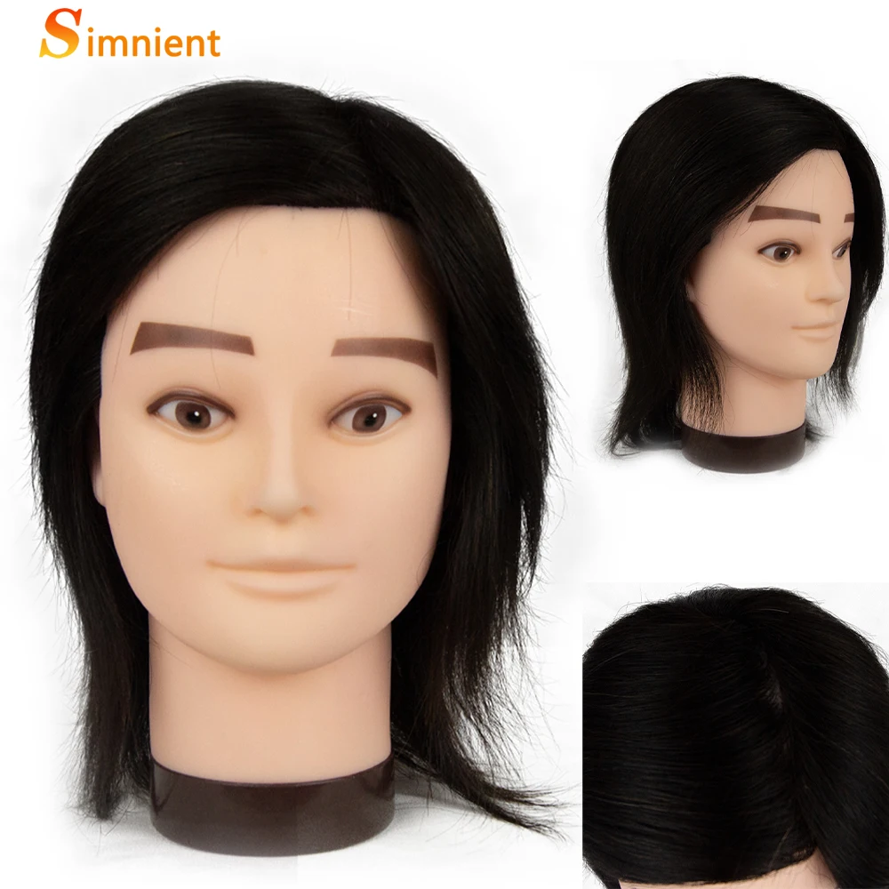 Mannequin Head for Cabeleireiro, Manequin para Perucas, Professional Style Styling, Cabelo Natural, Homem Cabeleireiros Série Humana