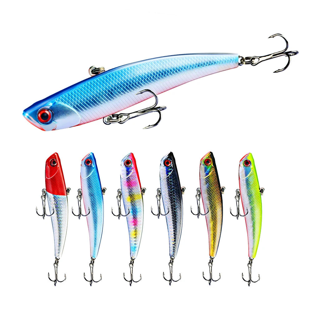 1pcs VIB Fishing Lures 9.5cm 23g Jig Vibration Hard Artificial Bait Long Casting Rattlin Ice Pike Carp Wobbler Winter Tackle