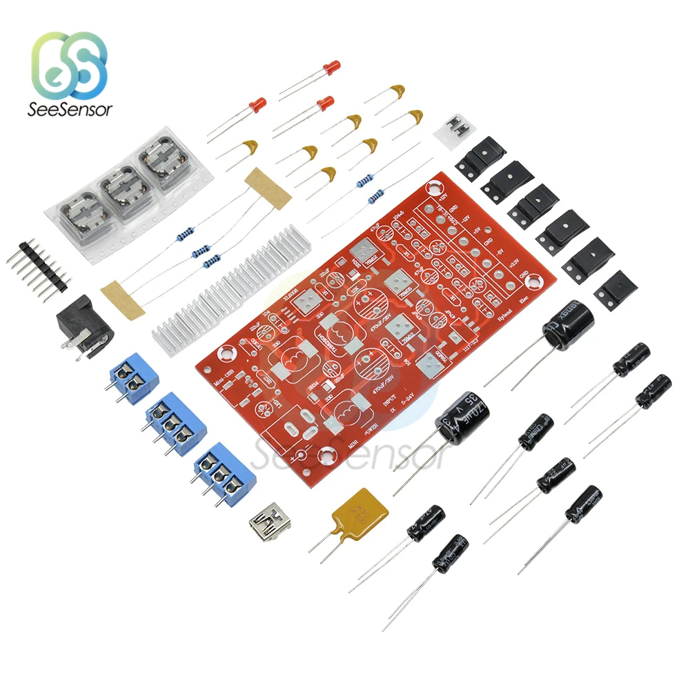 5-24V to +12V,-12V +5V -5V +3.3V DIY Power Supply Module USB Boost Single Turn Dual Linear Regulator Multiple Output Power Kit