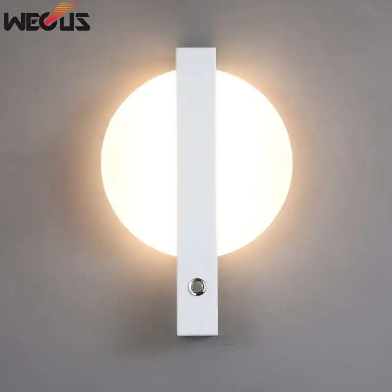 Nordic Modern Minimalist Bedroom Bedside Wall Lamp, Creative Aisle / Stair / Living Room Wall Light With Switch Wall Ligh