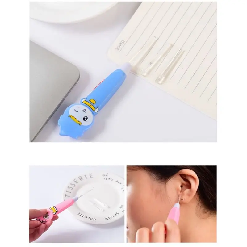 LED light Ear Cleaner Earpick Remove Ear Wax Baby Child Ear Spoon Curette Ear Cleaning Ear Care kids Earwax Removing Safe Tool