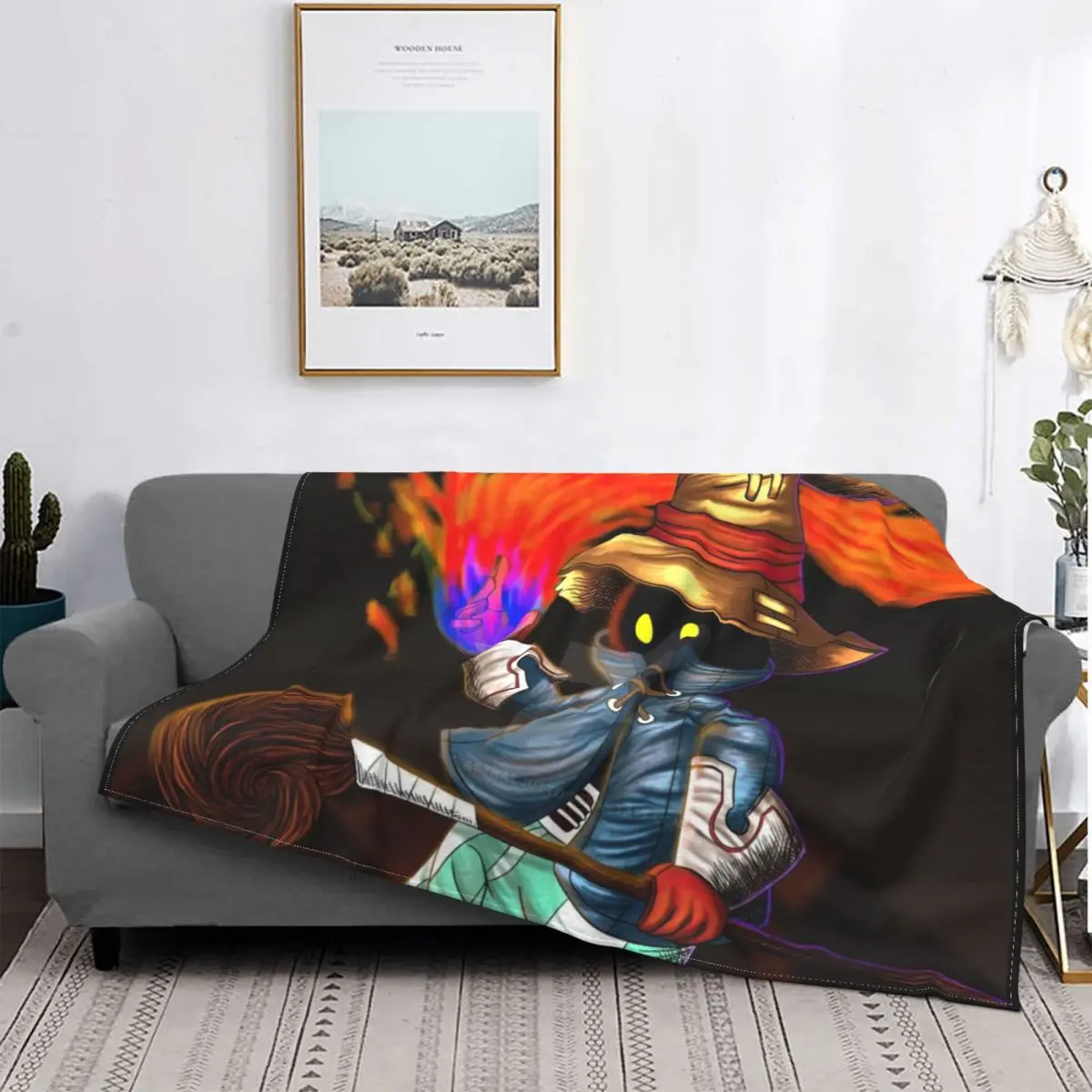 Vivi Final Fantasy Blankets Fleece Decoration Ultra-Soft Throw Blankets for Bedding Bedroom Plush Thin Quilt