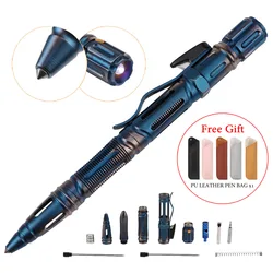 Auto Defesa Tactical Pen com Luz LED de Emergência, 7-em-1, EDC Multi-Function, Apito, Glass Breaker, Sobrevivência ao ar livre, Novo