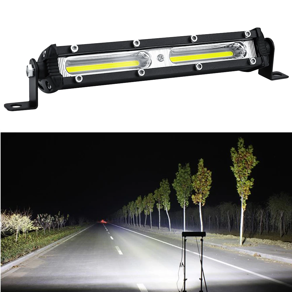 1PCS Car LED Work Light 12V 24V LED Spotlight Work Light Bar 6500K Strip Spot Fog Lamp For Auto Truck Lorry Trailer SUV Vehicle