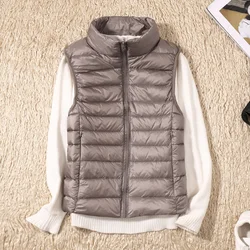 Gilet en duvet ultra léger pour femme, veste mince pour fille, gilet coupe-vent léger, gilet chaud portable, nouveau