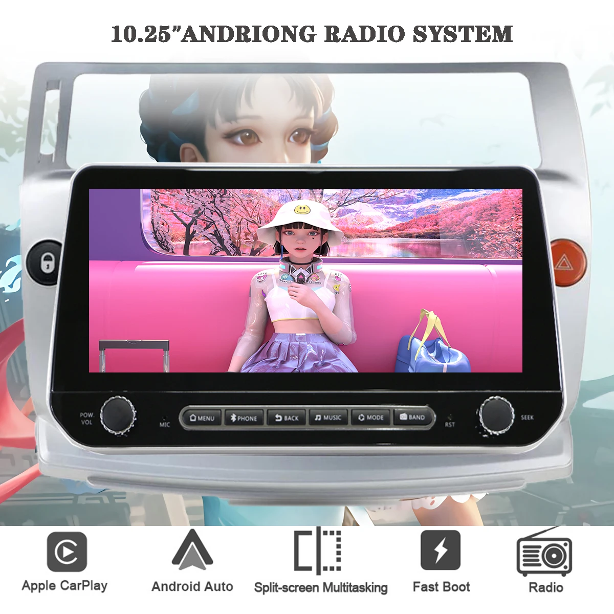 For Citroen C4 C-Triomphe C-Quatre 2004 2009 10.25'' Car Multimedia Tape recorder Android 13 8Core 8G+256G Auto stereo Cassette