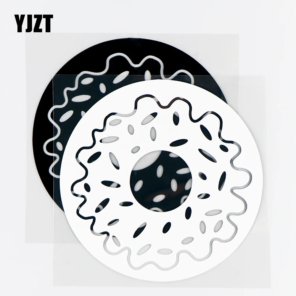 YJZT 13×13CM Donut Beautiful Car Sticker Vinyl Decal Window Decor Car styling Black / Silver 10A-0793