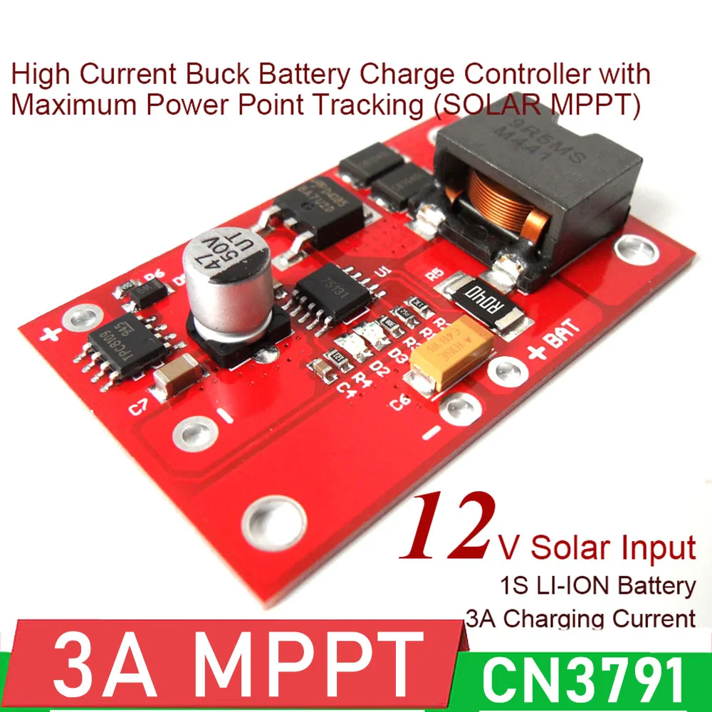 Regolatore del pannello solare MPPT CN3791 6V 9V 12V 3A modulo di gestione dell'alimentazione solare 1S batteria al litio ricarica caricabatterie 3.7V 4.2V 18650