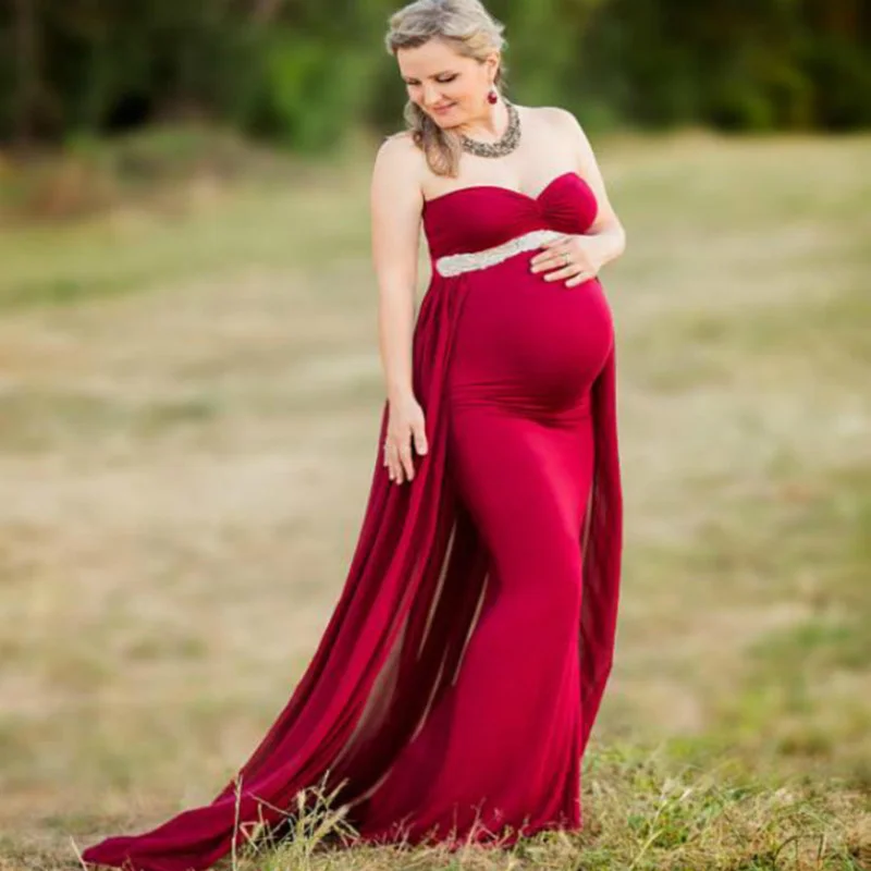 

Shoulderless Maternity Dresses For Photo Shoot Maternity Photography Props Pregnancy Dress For Pregnant Women Clothes Vestidos