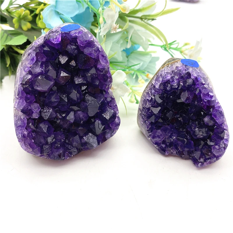 Beautiful 1PC Natural Top Quality Uruguary Dark Purple Amethyst Cluster Geode Chakra Home Decoration Natural Quartz Crystals