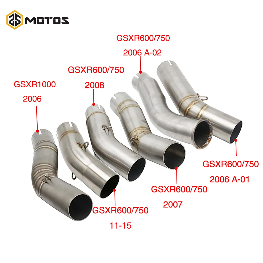 ZS MOTOS Suzuki Motorcycle Motocross Middle Pipe Exhaust Muffler Side Row For Suzuki GSXR600/750 06 07 08 GSXR10 without exhaust